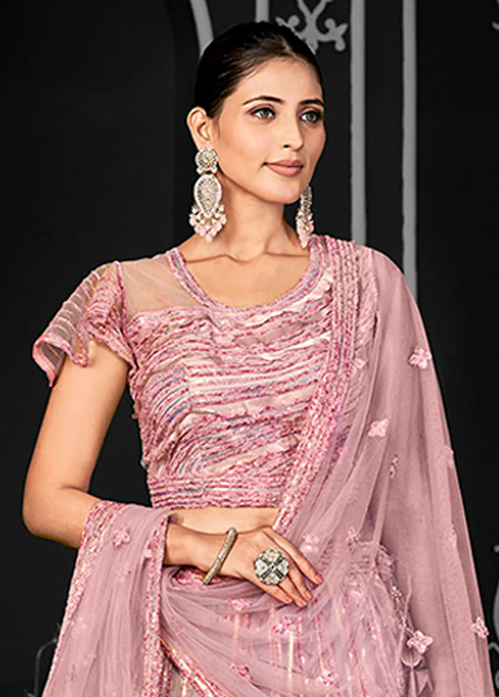 Pink Net Lehenga Set - Image 2