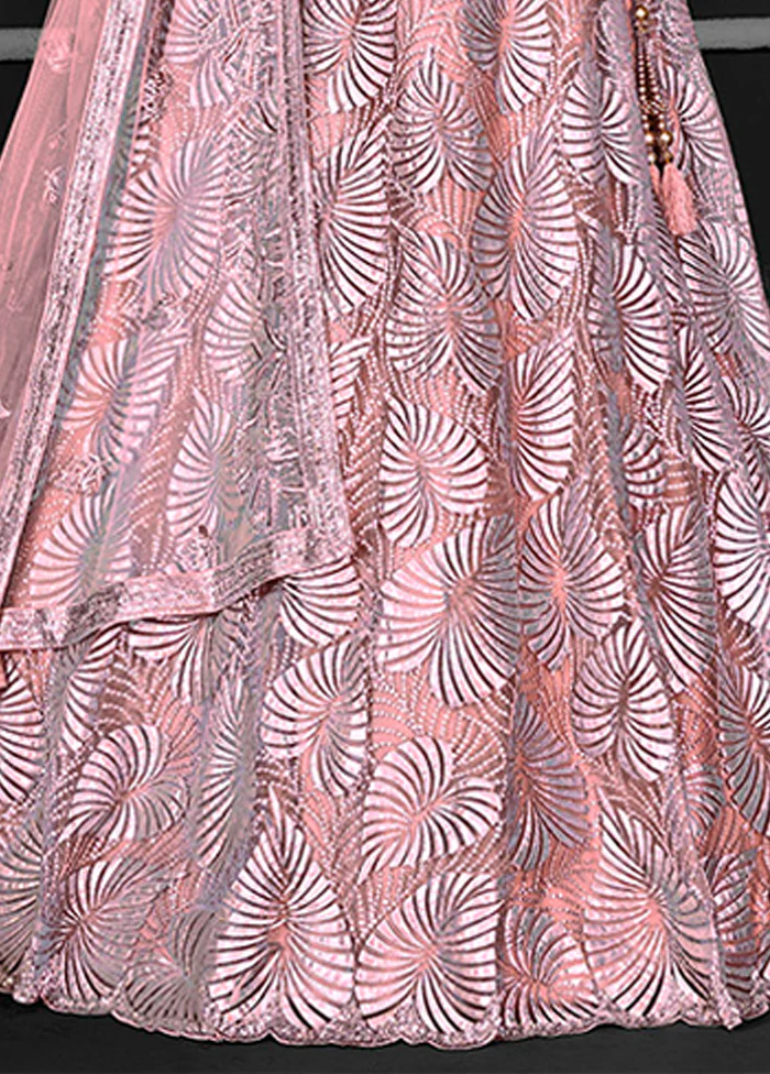 Pink Net Lehenga Set - Image 3