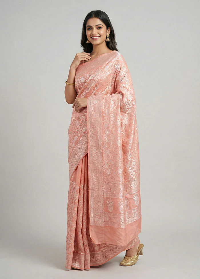 Pink Organza Saree With Blouse Piece