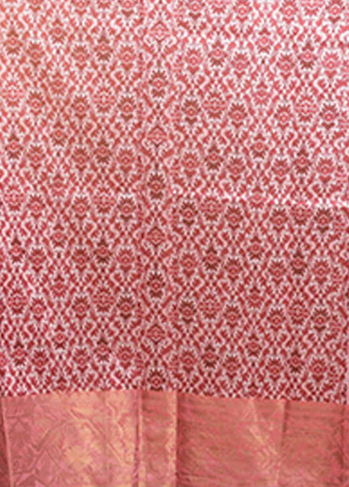 Pink Organza Saree With Blouse Piece - Image 5