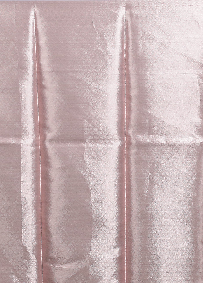 Pink Organza Saree With Blouse Piece - Image 5