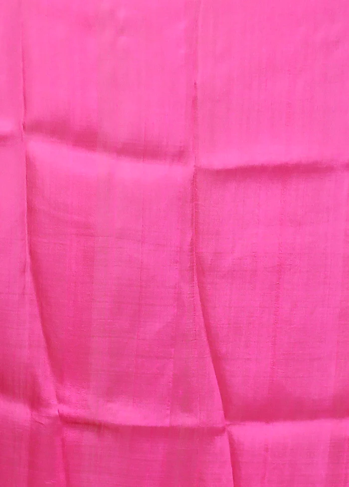 Pink Printed Pure Silk Saree Without Blouse Piece - Image 5