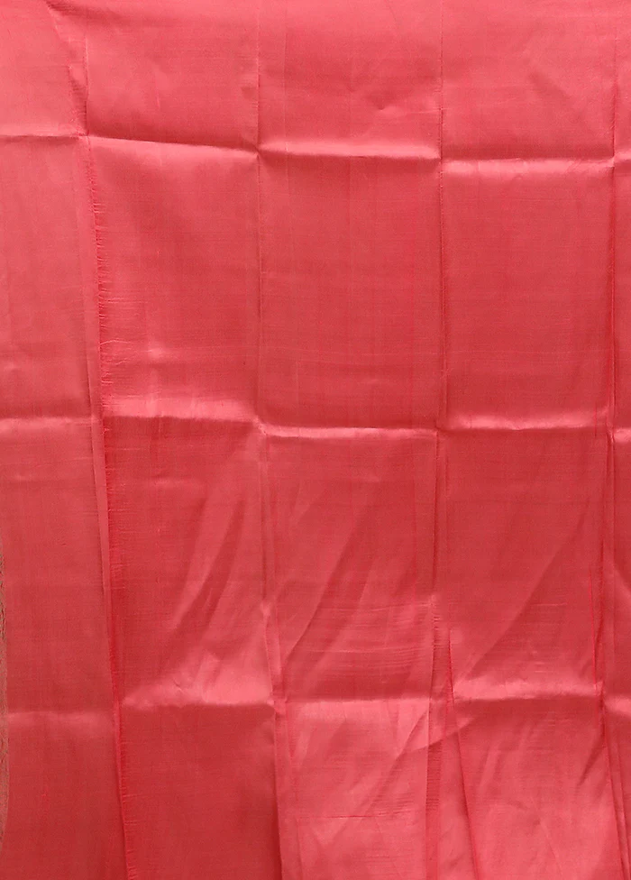 Pink Printed Pure Silk Saree Without Blouse Piece - Image 5