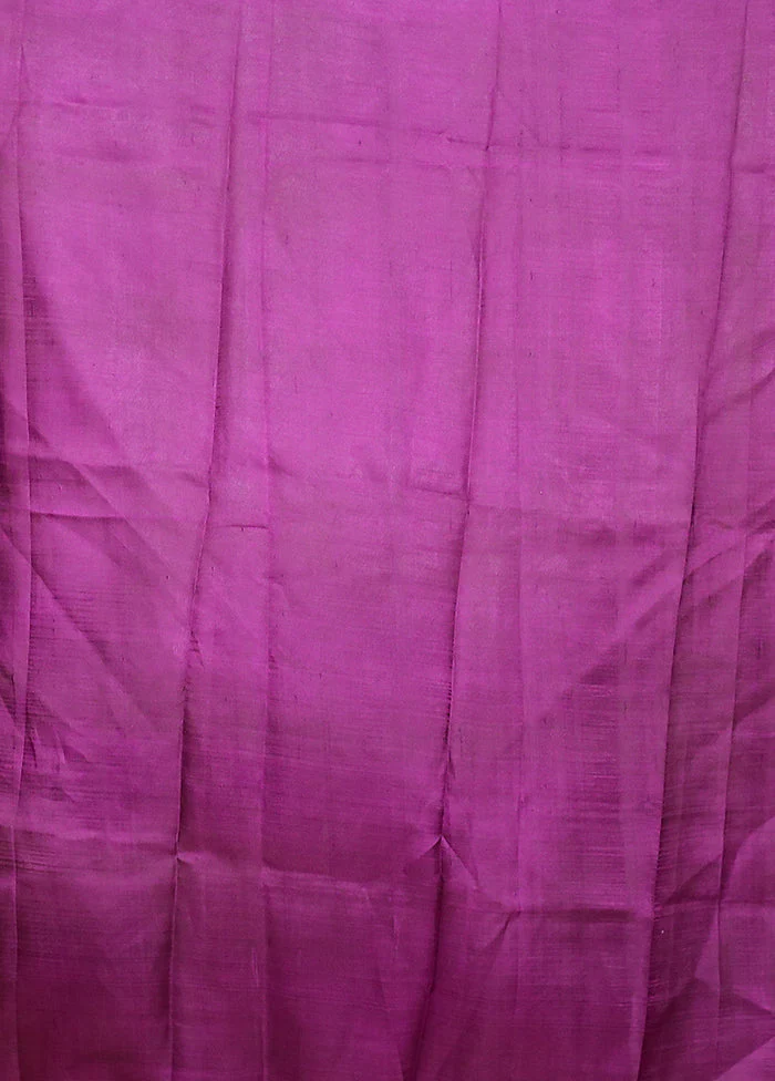 Pink Printed Pure Silk Saree Without Blouse Piece - Image 5