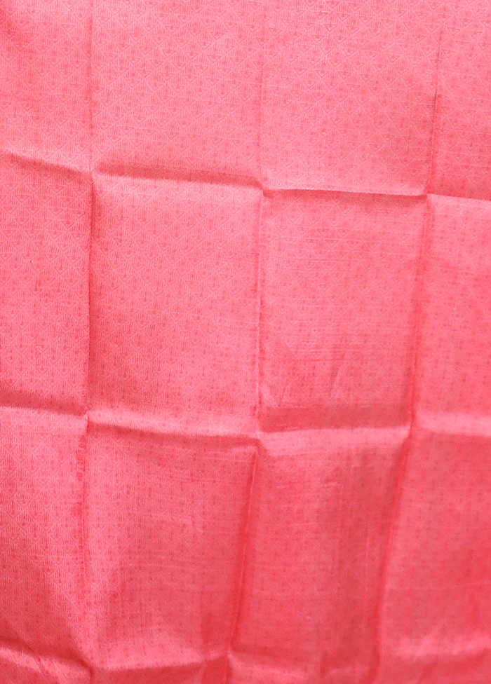 Pink Printed Silk Saree Without Blouse Piece - Image 5