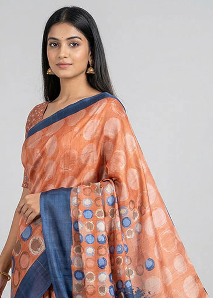 Pink Printed Silk Saree Without Blouse Piece - Image 2