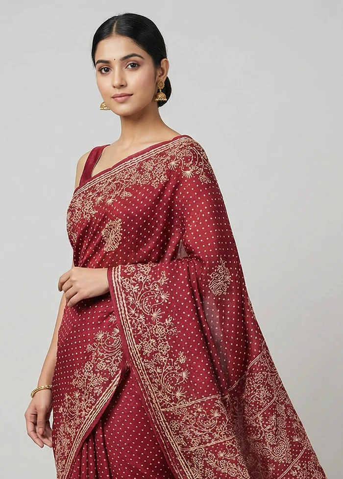 Pink Printed Pure Silk Saree Without Blouse Piece - Image 2