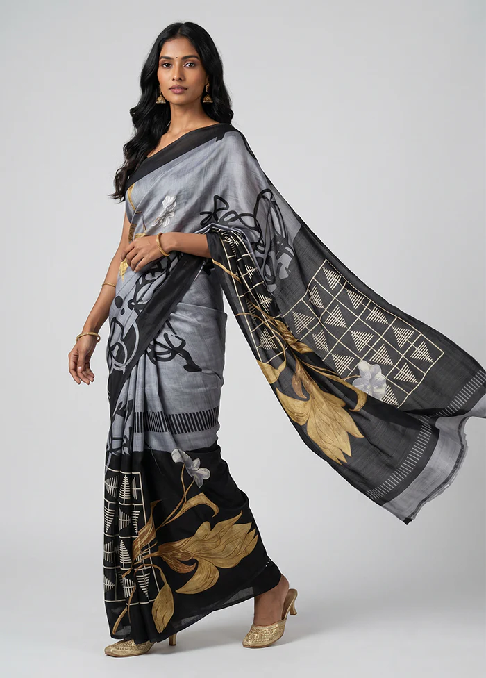Pink Printed Pure Silk Saree Without Blouse Piece