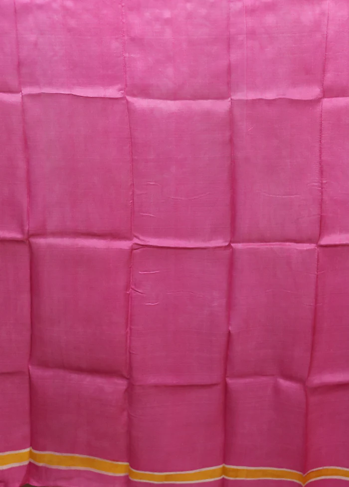 Pink Printed Silk Saree Without Blouse Piece - Image 5
