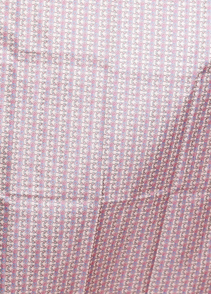 Pink Printed Silk Saree Without Blouse Piece - Image 5