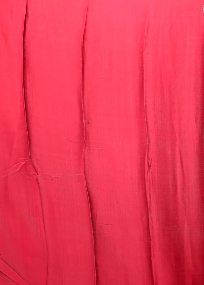Pink Printed Silk Saree Without Blouse Piece - Image 5