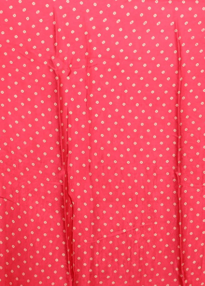 Pink Printed Silk Saree Without Blouse Piece - Image 5