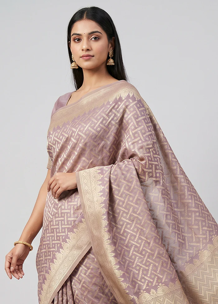 Pink Pure Cotton Saree With Blouse Piece - Image 2