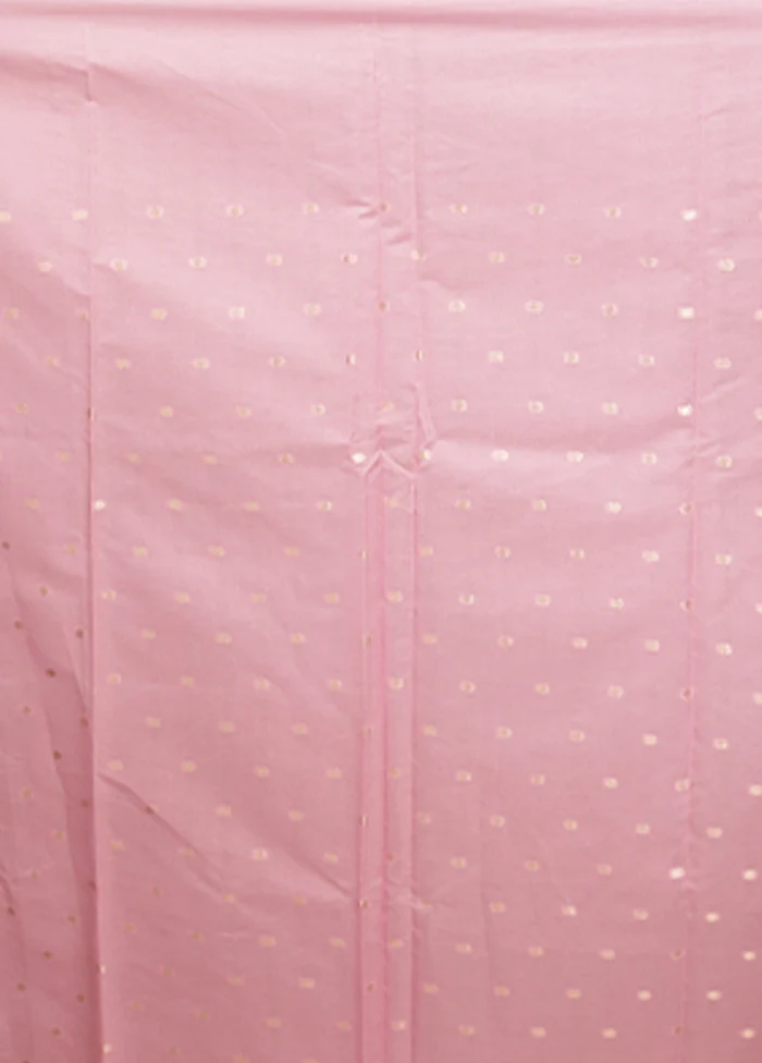 Pink Pure Cotton Saree With Blouse Piece - Image 5