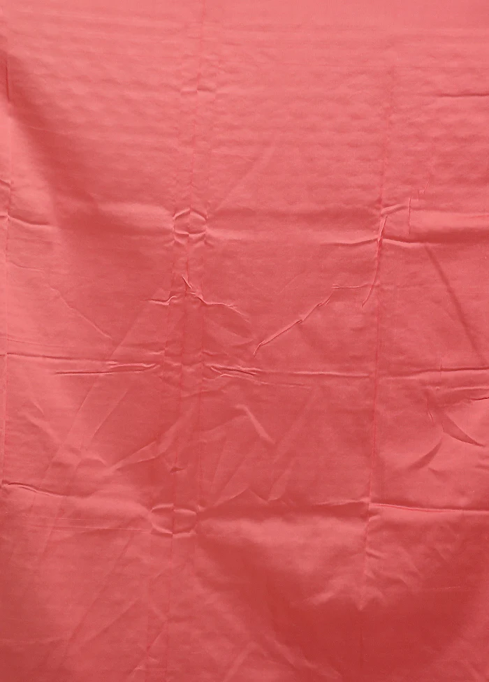 Pink Pure Cotton Saree With Blouse Piece - Image 5