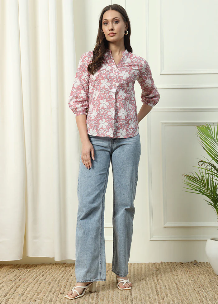 Pink Readymade Cotton Short Top