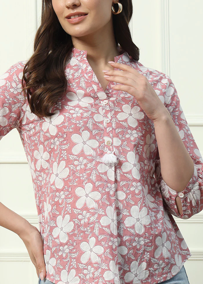 Pink Readymade Cotton Short Top - Image 3