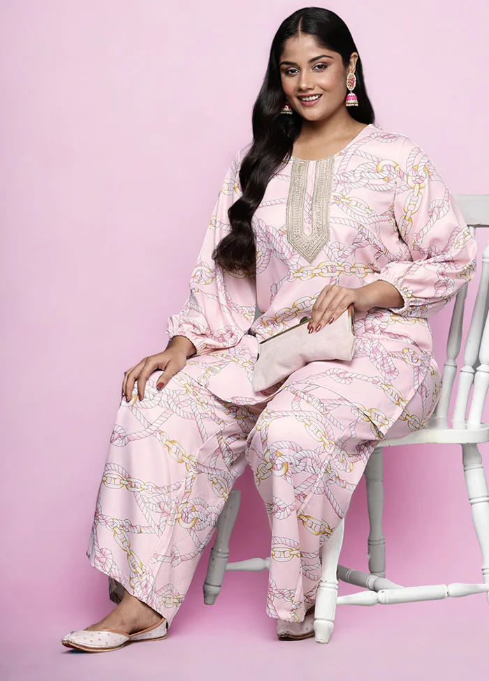Pink Readymade Silk Tunic - Image 2