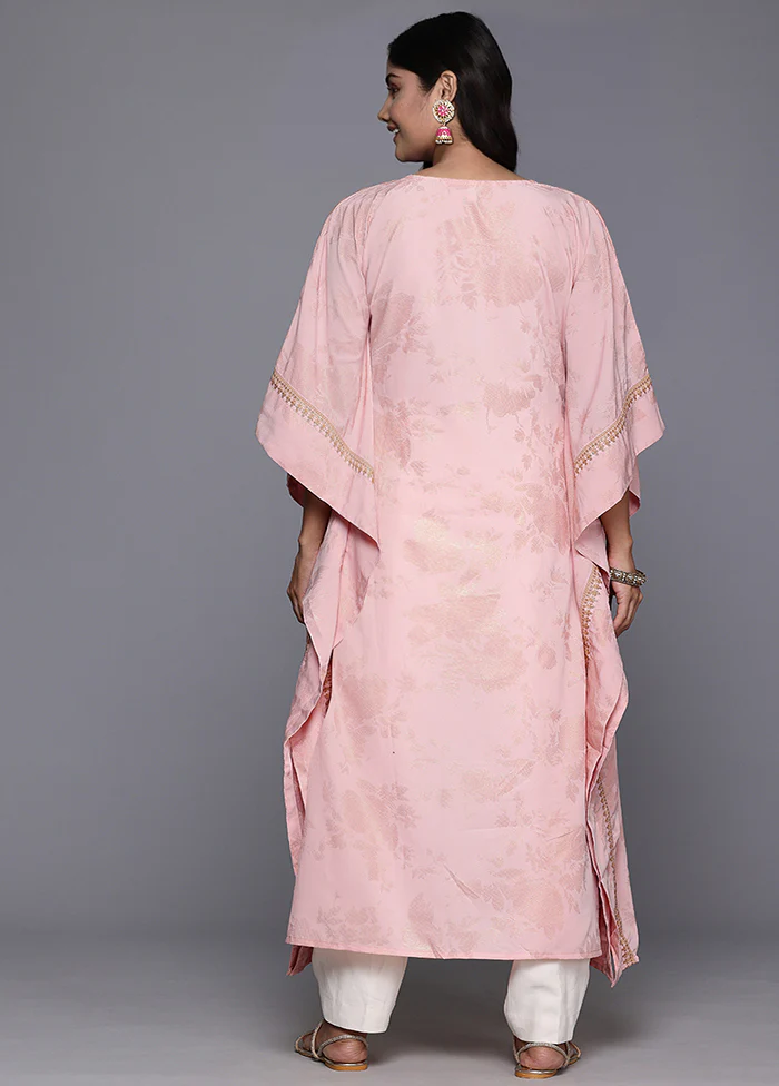 Pink Readymade Silk Kurti - Image 3