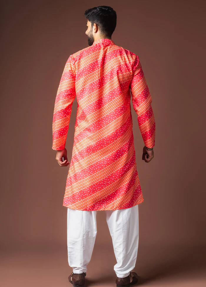 Pink Silk Kurta & Pajama Set - Image 3