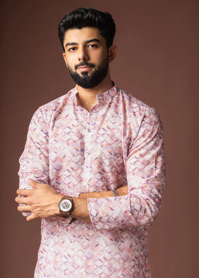 Pink Silk Kurta & Pajama Set - Image 2