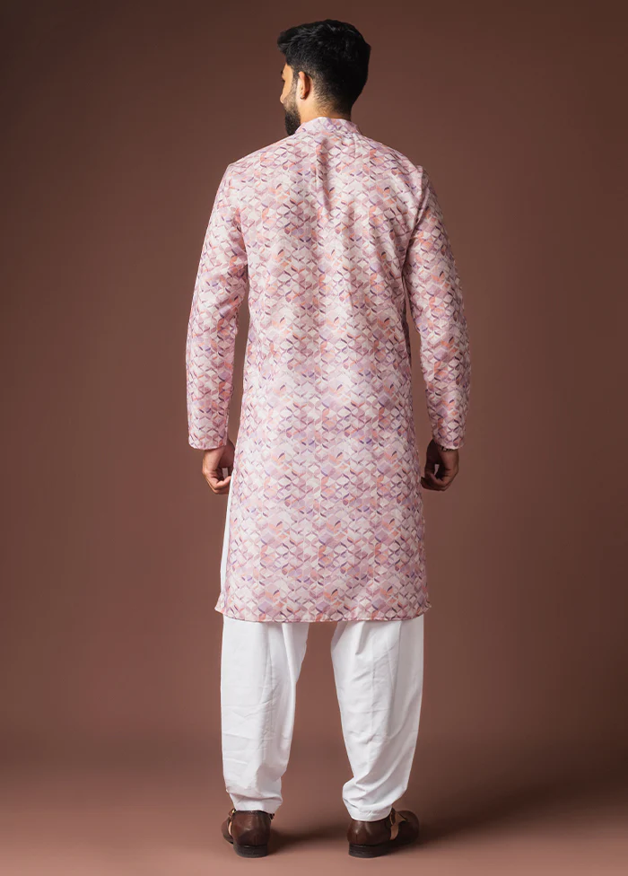 Pink Silk Kurta & Pajama Set - Image 3