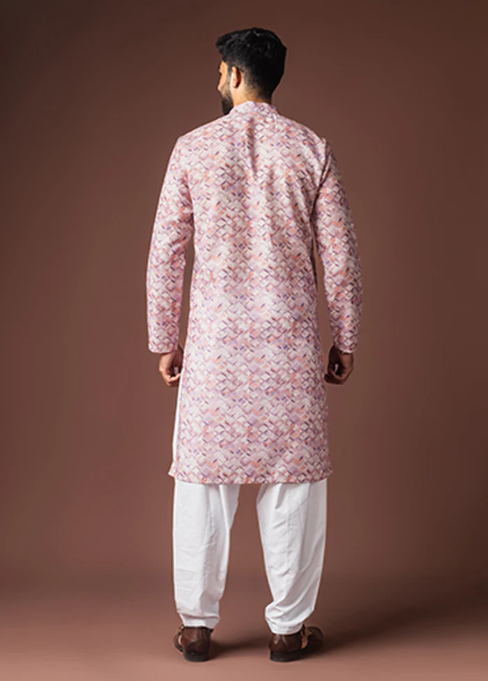 Pink Silk Kurta & Pajama Set - Image 3