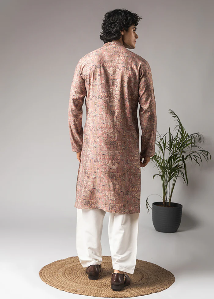 Pink Silk Kurta & Pajama Set - Image 3