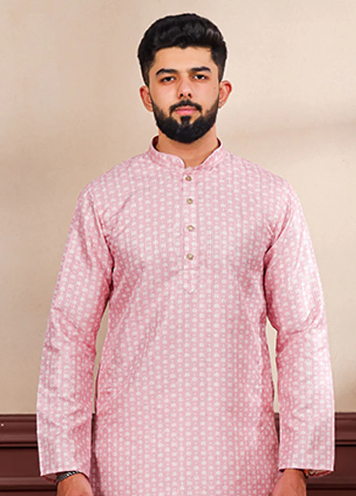 Pink Silk Kurta & Pajama Set - Image 2