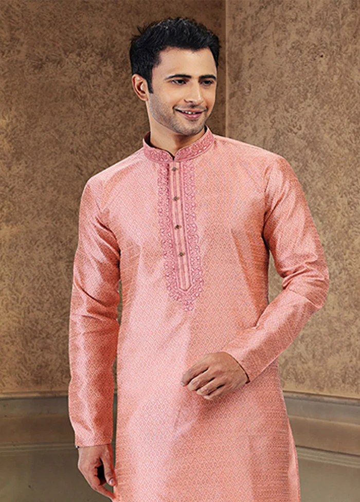 Pink Silk Kurta & Pajama Set - Image 2