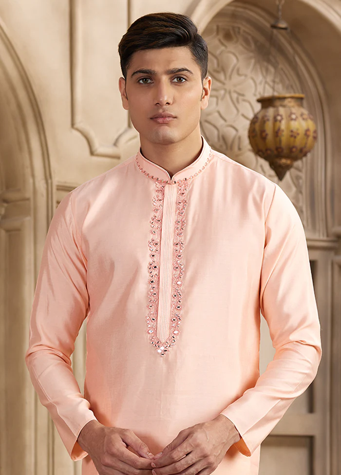 Pink Silk Kurta & Pajama Set - Image 2