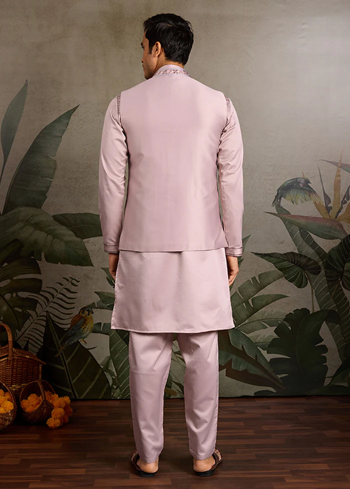 Pink Silk Kurta & Pajama Set - Image 3