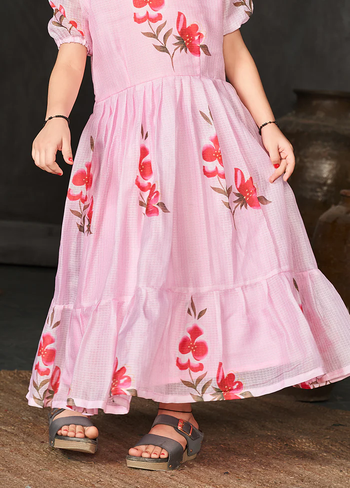 Pink Silk Frock - Image 3