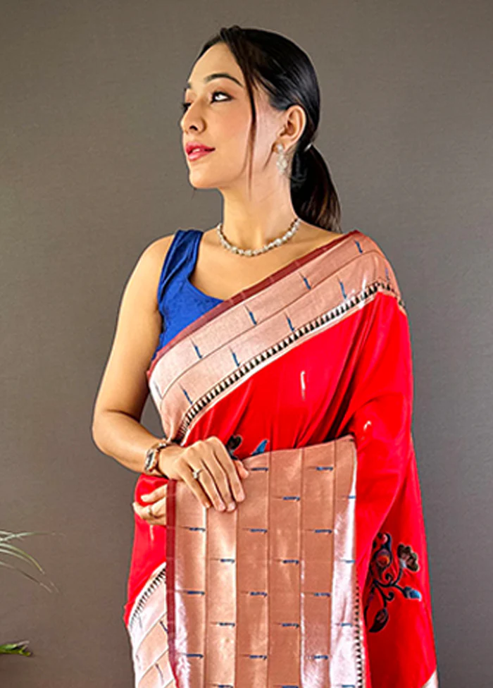 Pink Spun Silk Saree With Blouse Piece - Image 2