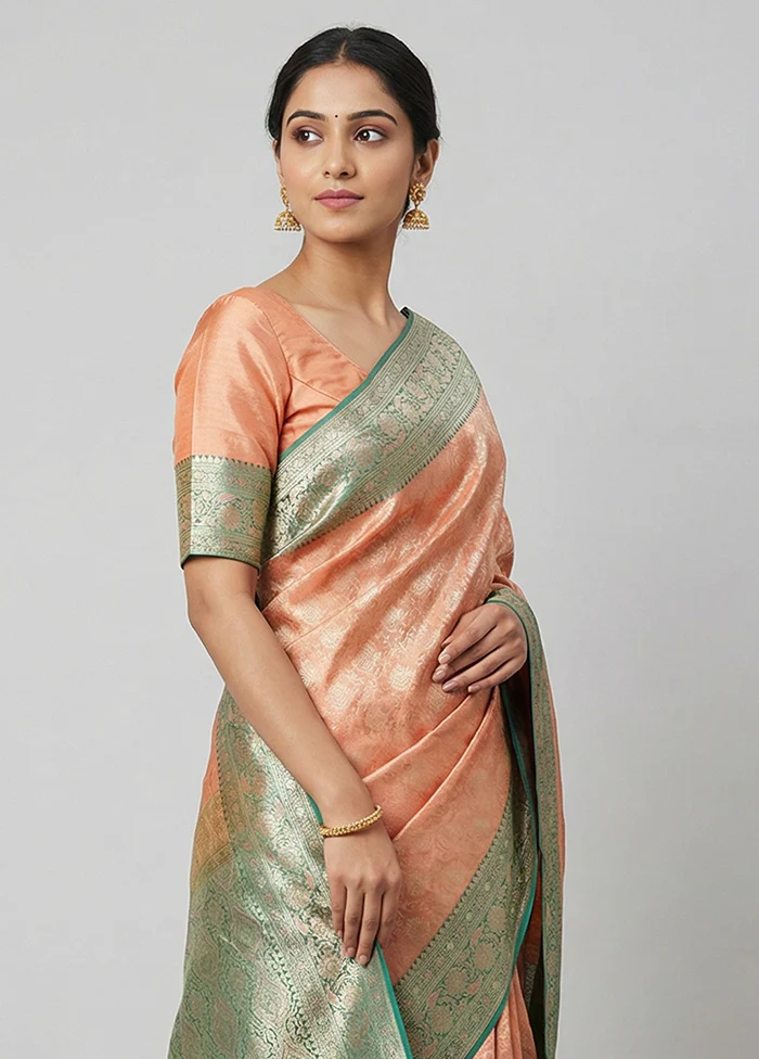 Pink Tanchoi Silk Saree With Blouse Piece - Image 2