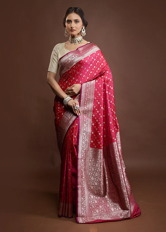 Pink Tanchoi Silk Saree With Blouse Piece - Image 2