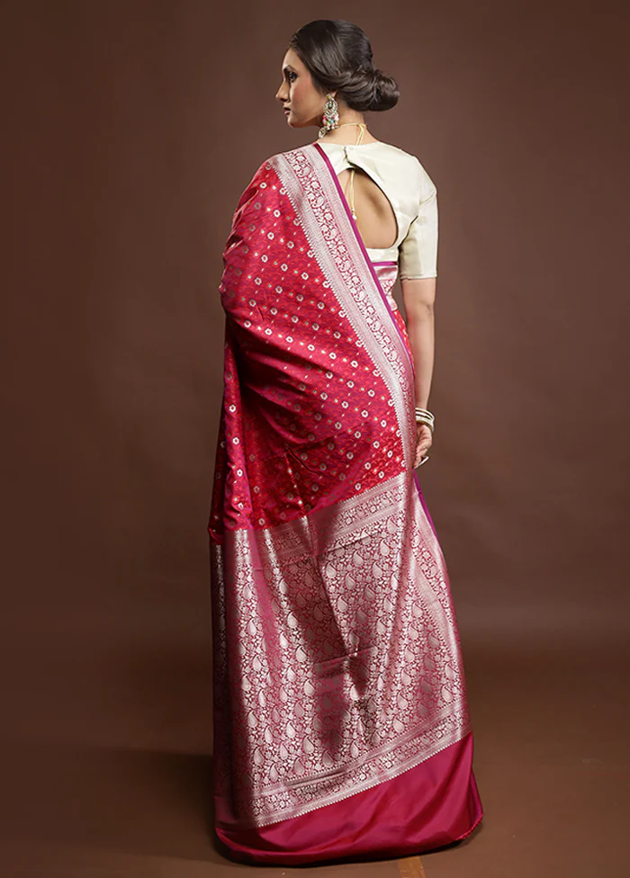 Pink Tanchoi Silk Saree With Blouse Piece - Image 3