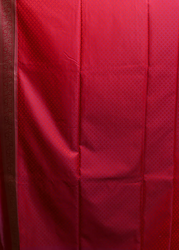 Pink Tanchoi Silk Saree With Blouse Piece - Image 5
