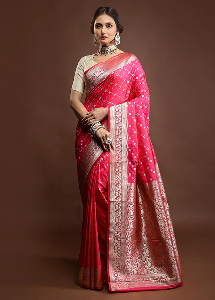 Pink Tanchoi Silk Saree With Blouse Piece - Image 2