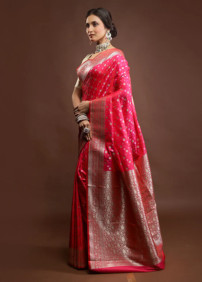 Pink Tanchoi Silk Saree With Blouse Piece - Image 4