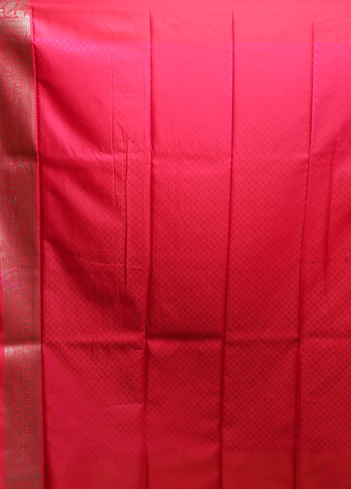 Pink Tanchoi Silk Saree With Blouse Piece - Image 5
