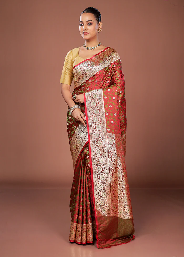 Pink Tanchoi Silk Saree With Blouse Piece - Image 2