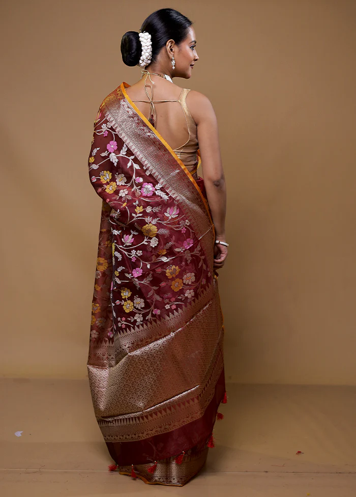 Pink Tissue Silk Saree With Blouse Piece - Image 3