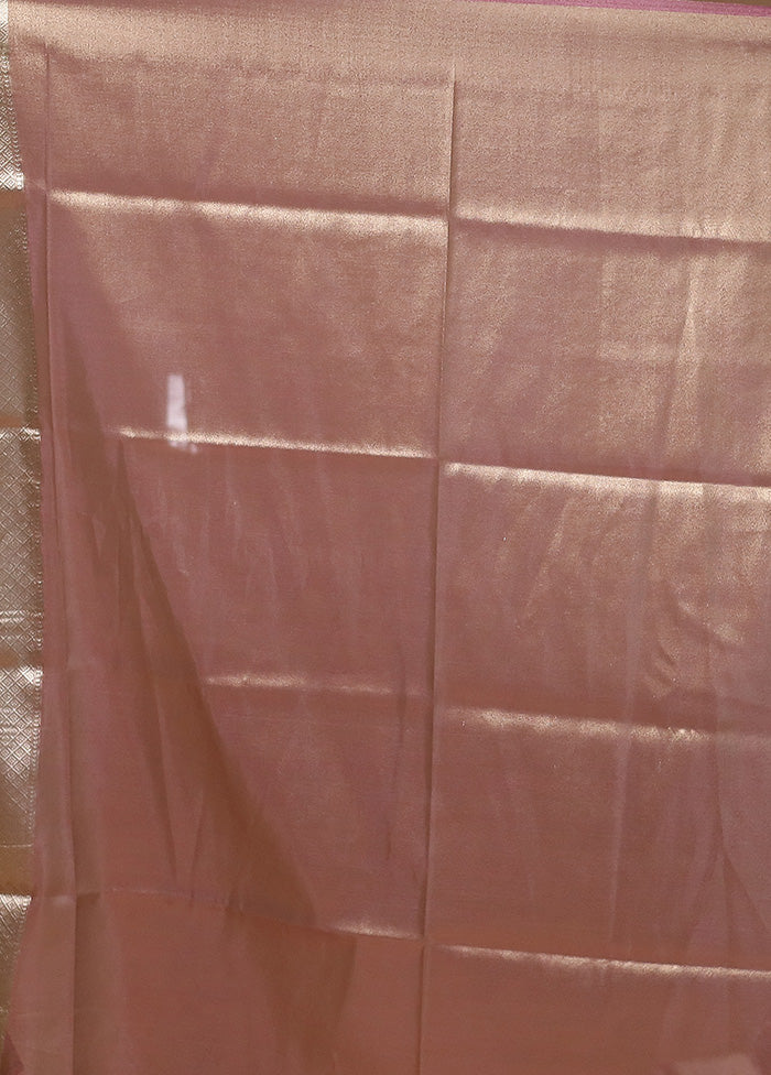 Pink Tissue Silk Saree With Blouse Piece - Image 5