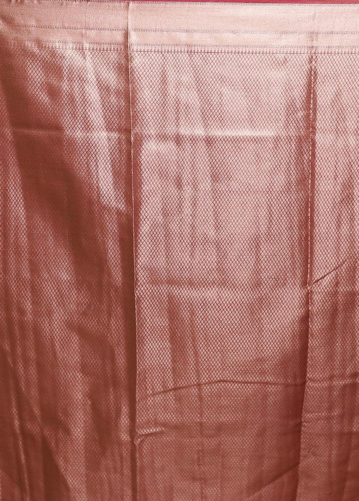 Pink Tissue Silk Saree With Blouse Piece - Image 5