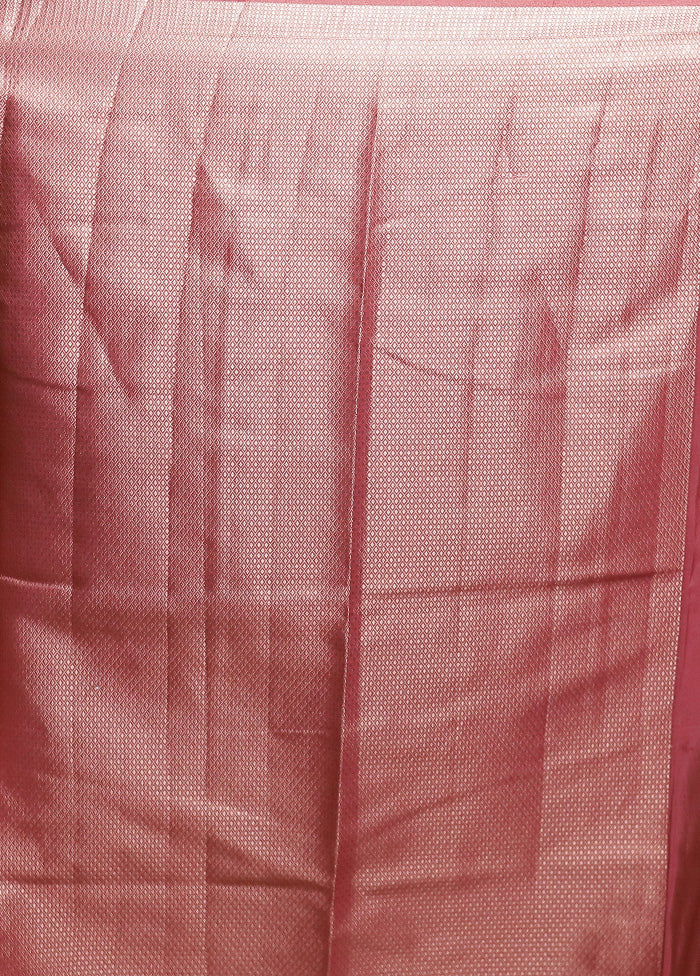 Pink Tissue Silk Saree With Blouse Piece - Image 5