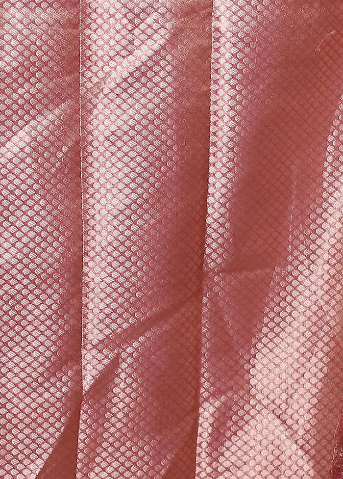 Pink Tissue Silk Saree With Blouse Piece - Image 5