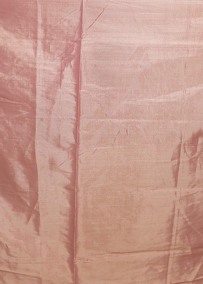 Pink Tissue Silk Saree With Blouse Piece - Image 5