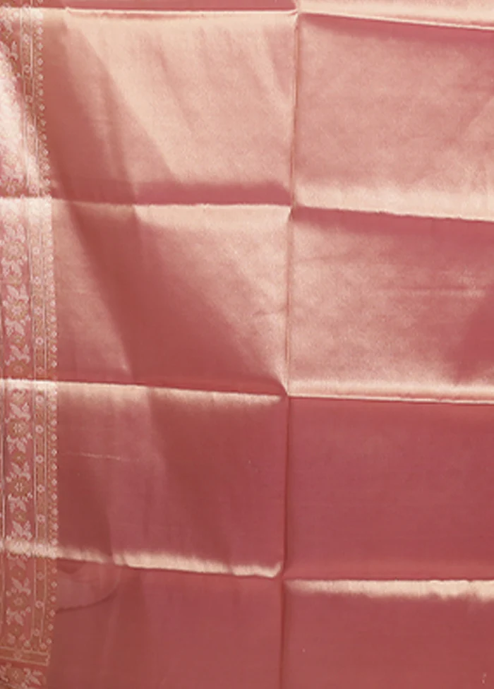 Pink Tissue Silk Saree With Blouse Piece - Image 5