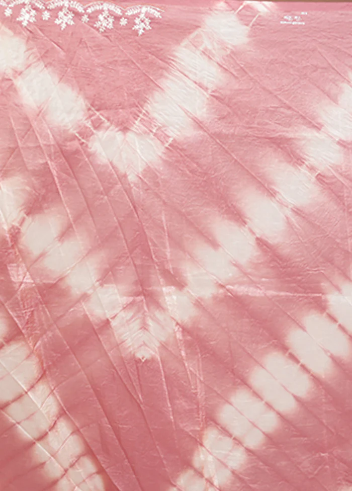 Pink Tissue Silk Saree With Blouse Piece - Image 5